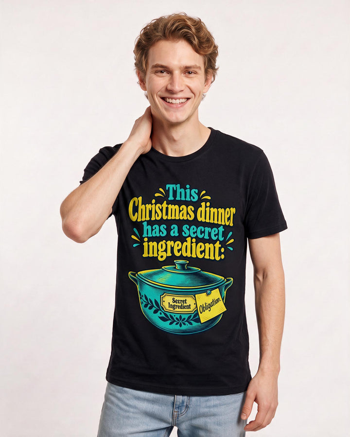 Christmas Black T-Shirt for Men – Holiday Theme Graphic Tee product image 1