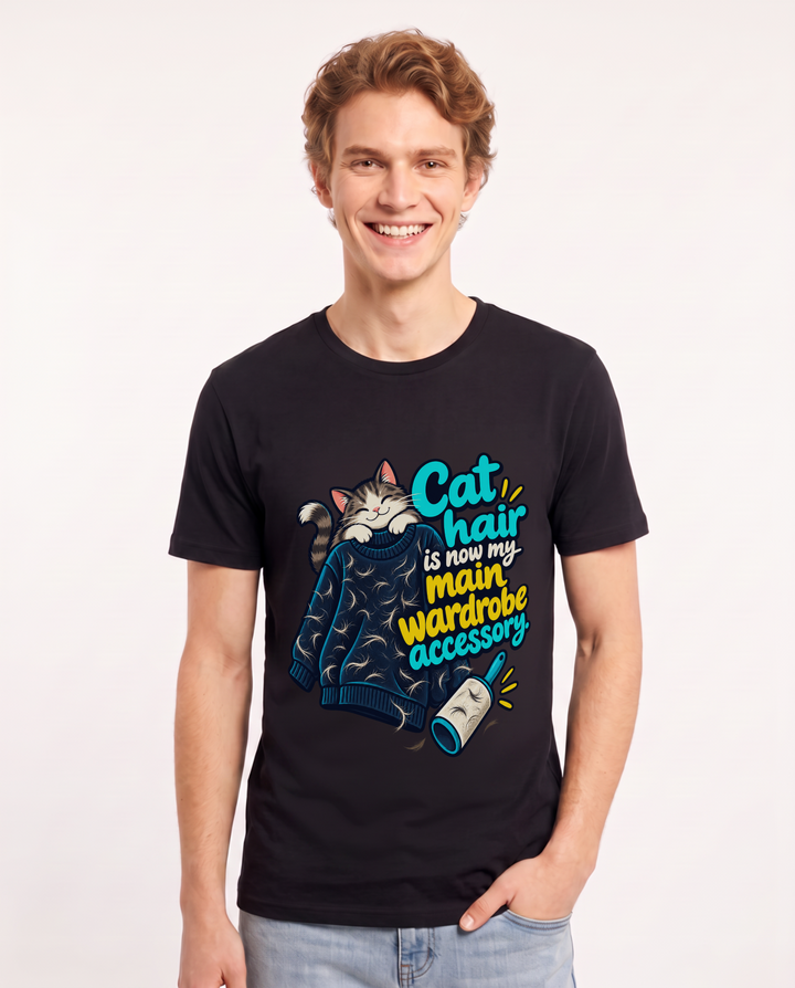 Cat Lover Black T-Shirt for Men – Everyday Expression Graphic Tee product image 3