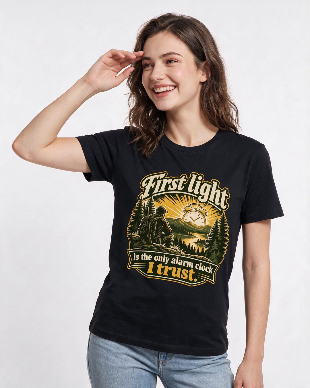 Hunting Black T-Shirt for Women – Everyday Expression Graphic Tee product image 1