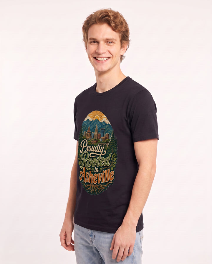 Proudly Rooted in Asheville Men's Black T-Shirt product image 3