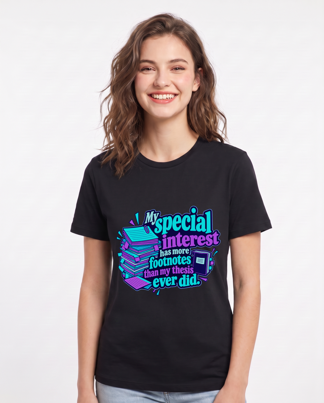 Neurodiversity Black T-Shirt for Women – Everyday Expression Graphic Tee product image 3