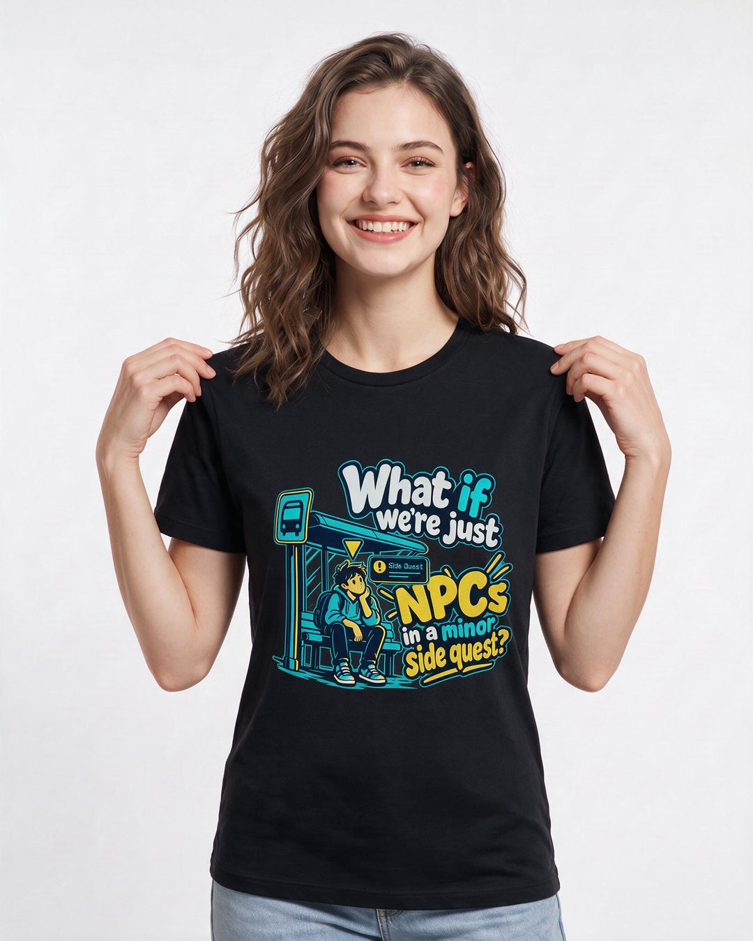 Meme Black T-Shirt for Women – Everyday Expression Graphic Tee product image 1