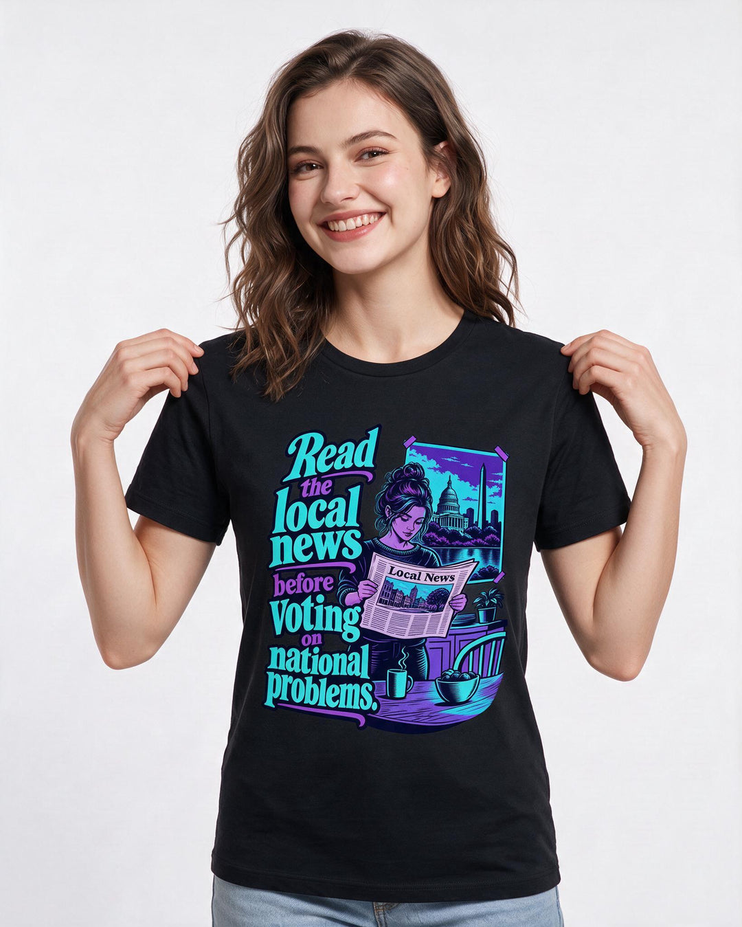 Political Statement Black T-Shirt for Women – Everyday Expression Graphic Tee product image 1