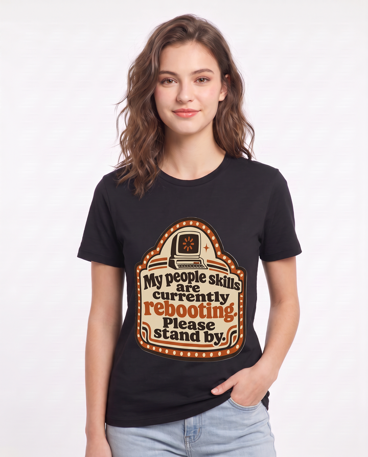 Graphic Women's Black T-Shirt - My people skills are currently product image 3