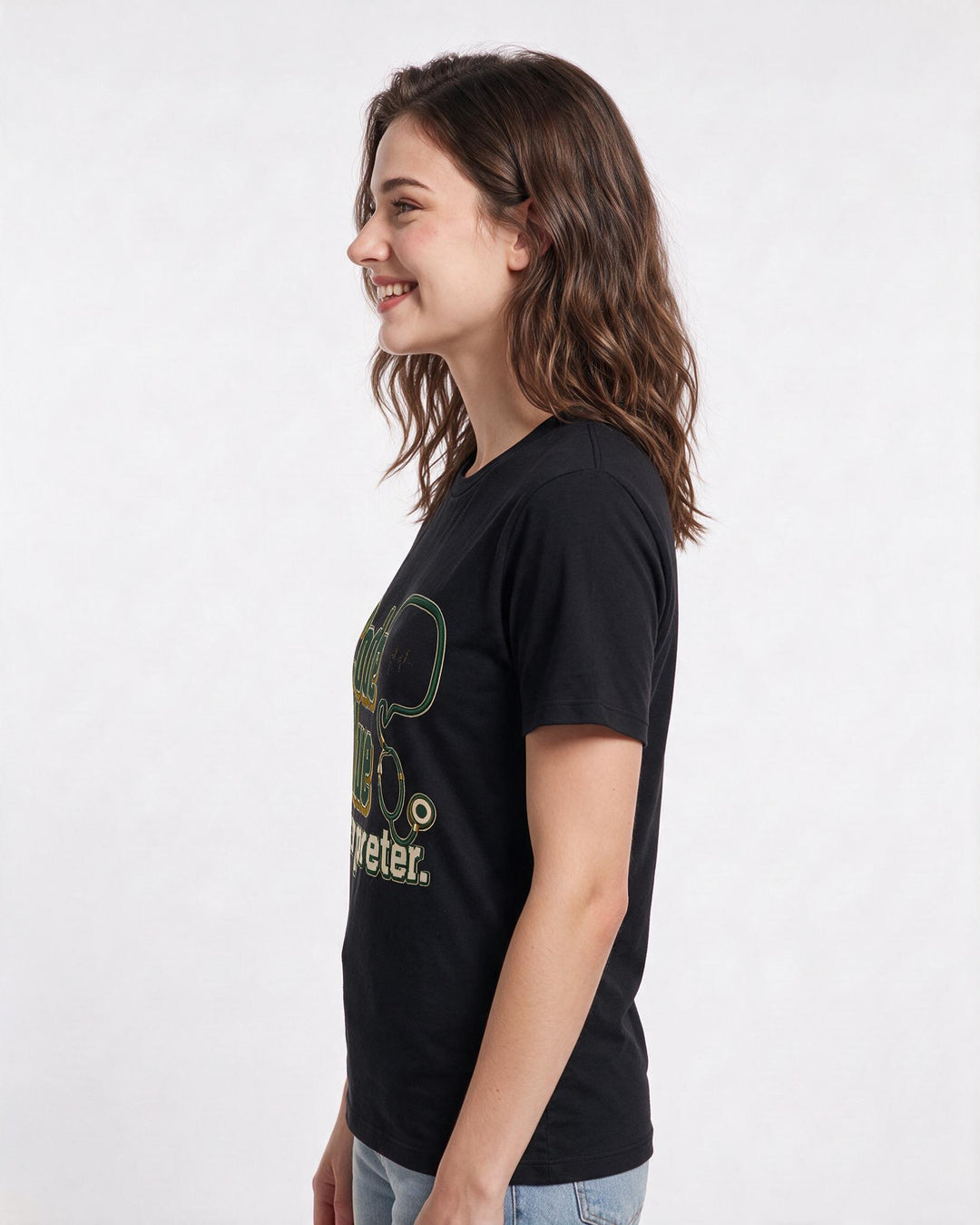 Nurse Women's Black T-Shirt – Code Blue Interpreter. product image 2