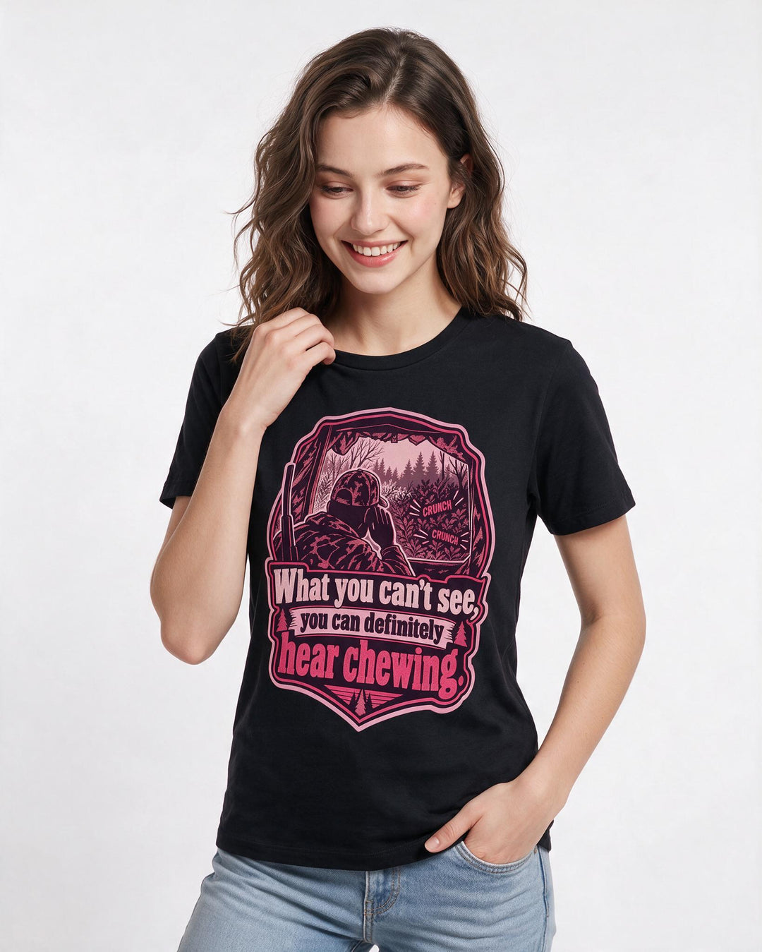 Hunting Black T-Shirt for Women – Everyday Expression Graphic Tee product image 1