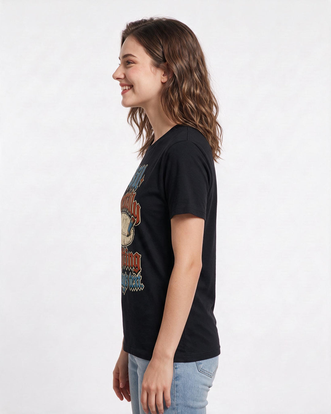Meme Black T-Shirt for Women – Everyday Expression Graphic Tee product image 2