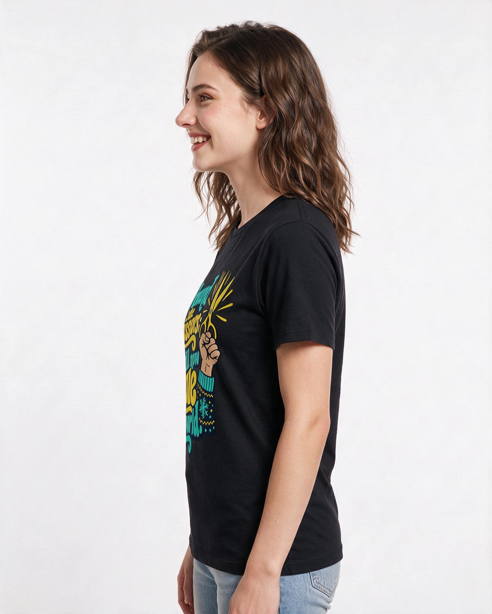 Christmas Black T-Shirt for Women – Holiday Theme Graphic Tee product image 2