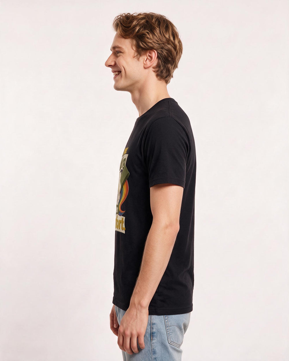 Pride Men's Black T-Shirt – No longer editing my story for your comfort. product image 2