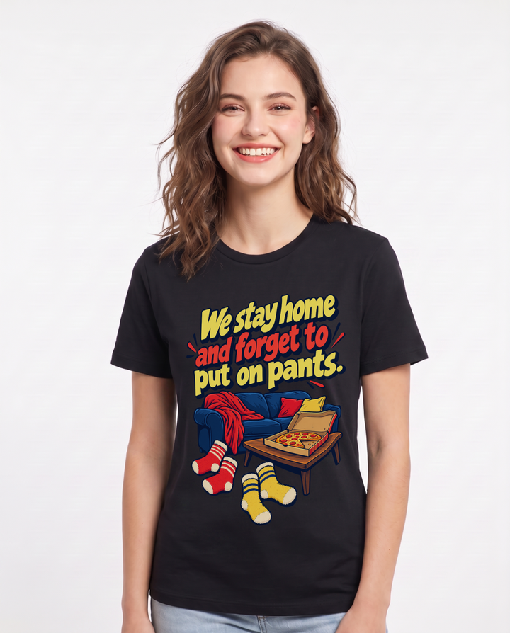 Couples Black T-Shirt for Women – Everyday Expression Graphic Tee product image 3