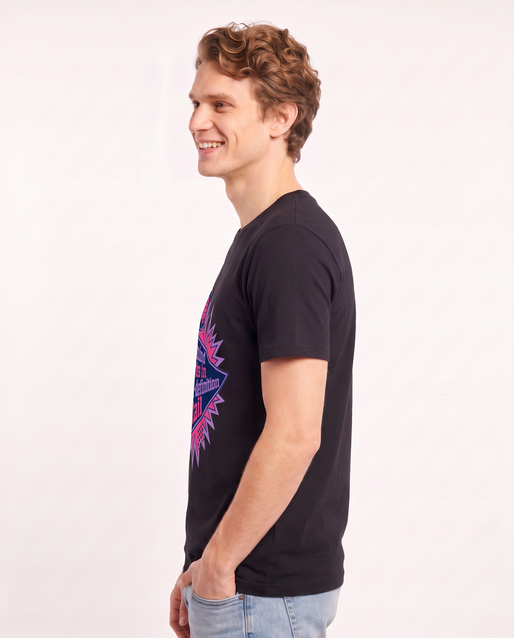 Graphic Men's Black T-Shirt - My mind works in high-definition detail product image 2