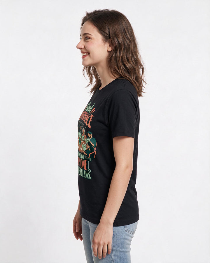 Political Statement Black T-Shirt for Women – Everyday Expression Graphic Tee product image 2