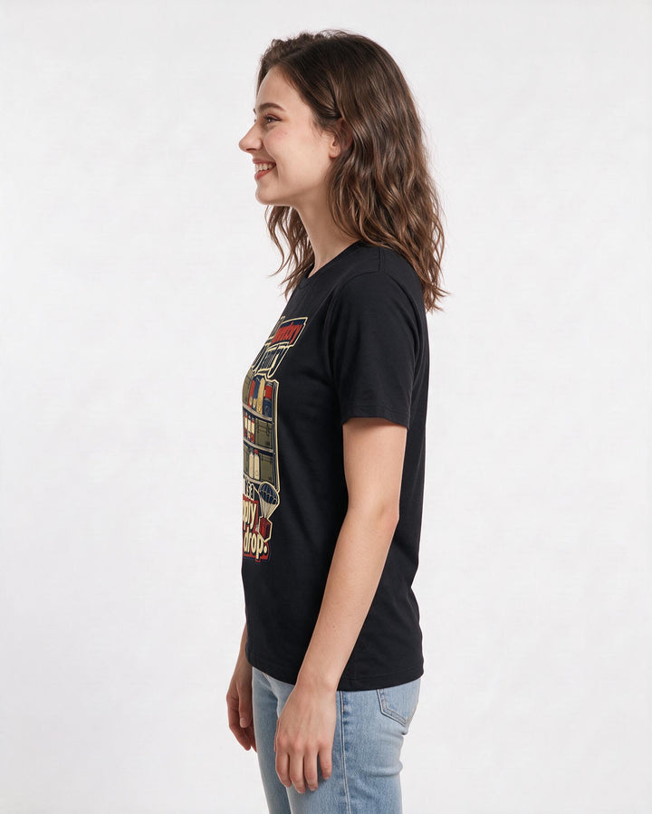 Veteran Women's Black T-Shirt – I still inventory my pantry like it's product image 2