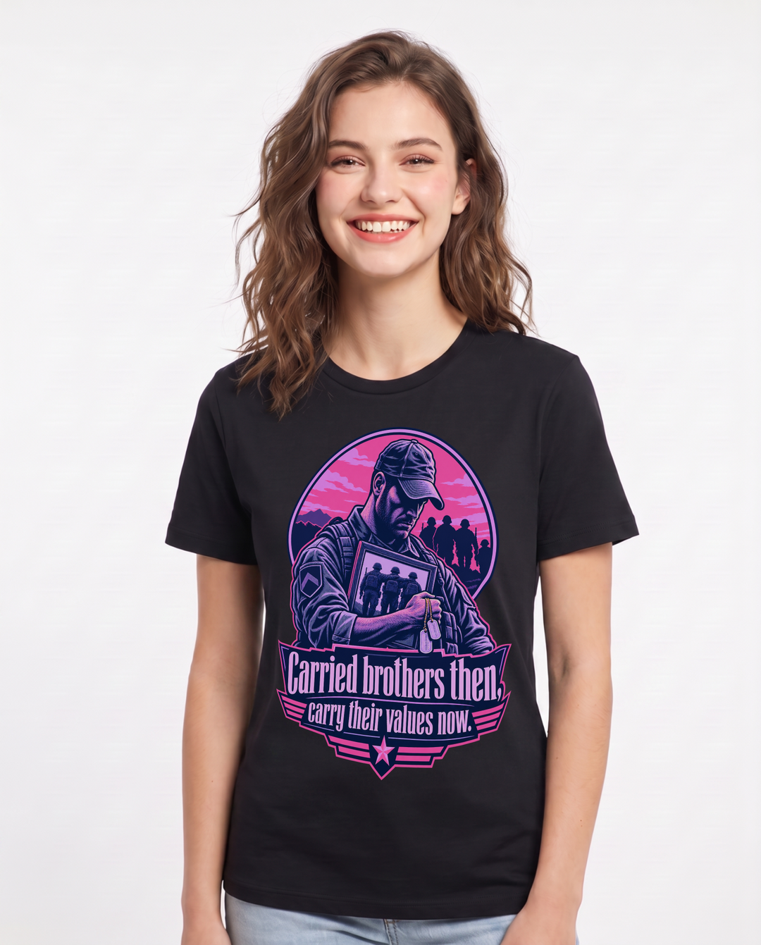 Veteran Black T-Shirt for Women – Everyday Expression Graphic Tee product image 3