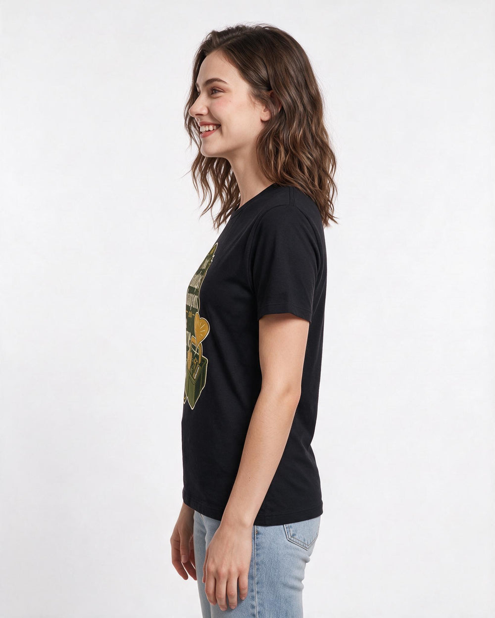 Teacher Women's Black T-Shirt – I stock bandages, sharpeners, and the nerve to try. product image 2