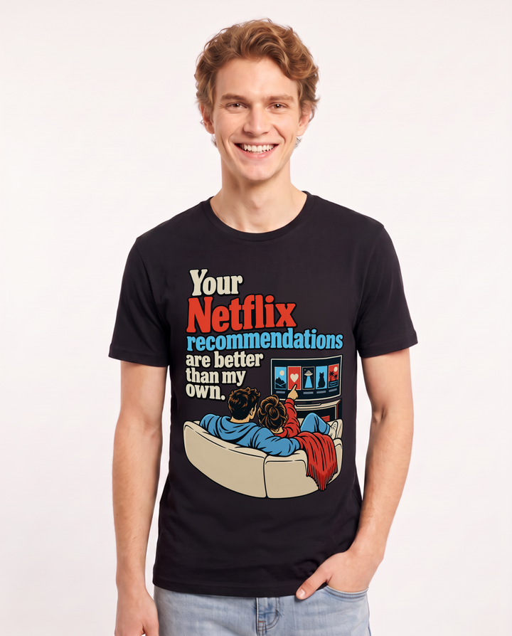 Couples Black T-Shirt for Men – Everyday Expression Graphic Tee product image 3
