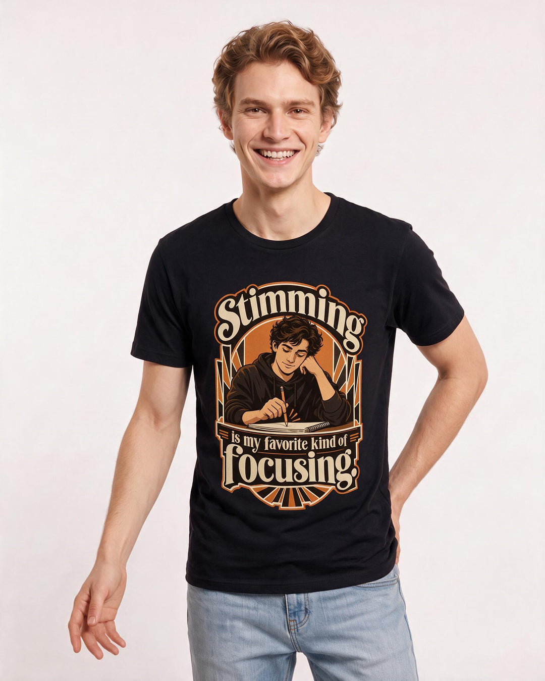 Neurodiversity Black T-Shirt for Men – Everyday Expression Graphic Tee product image 1