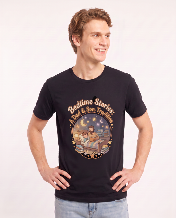 Bedtime Stories: A Dad & Son Tradition Men's Black T-Shirt product image 1