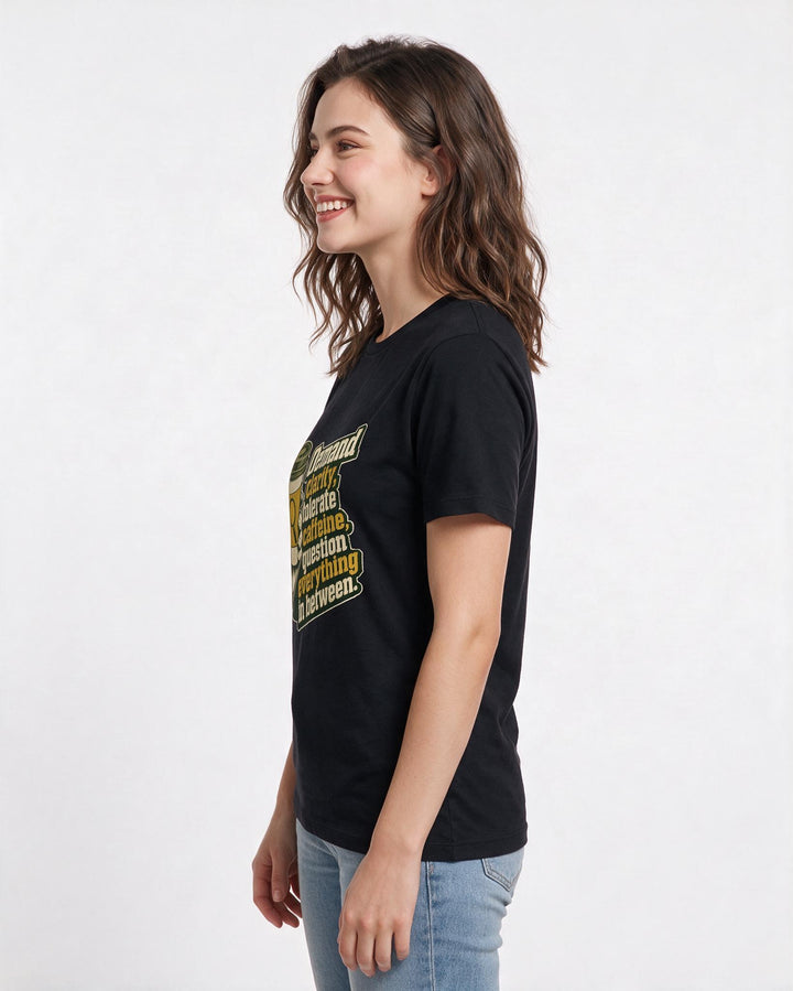 Political Statement Black T-Shirt for Women – Everyday Expression Graphic Tee product image 2