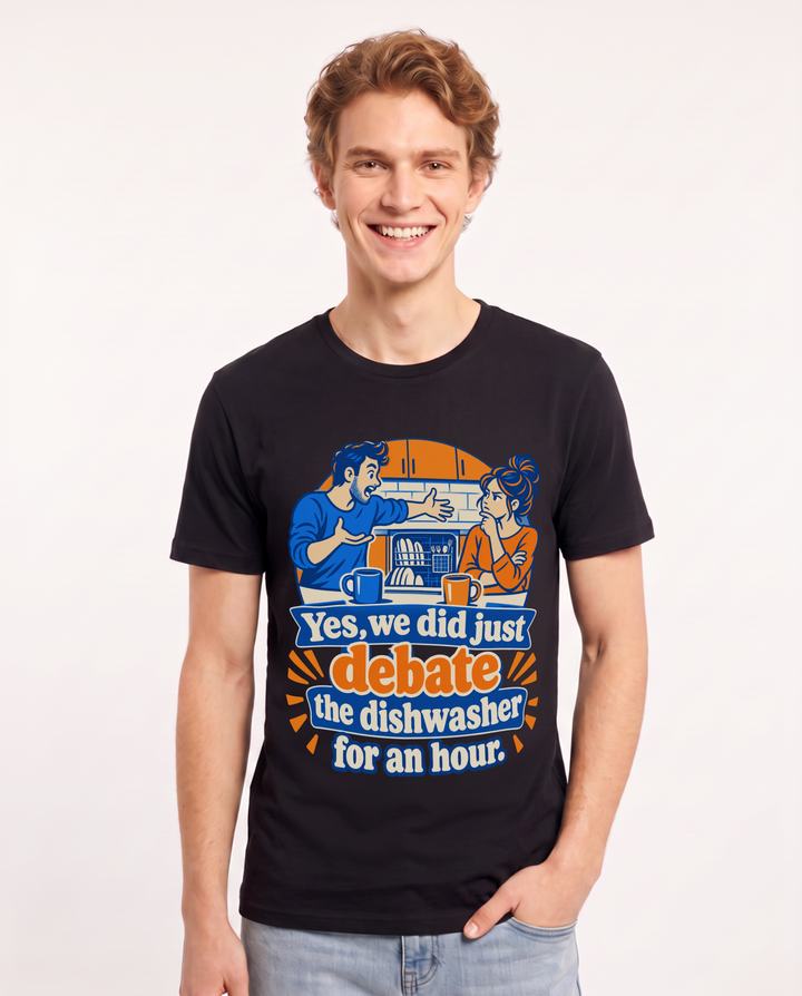 Couples Black T-Shirt for Men – Everyday Expression Graphic Tee product image 3