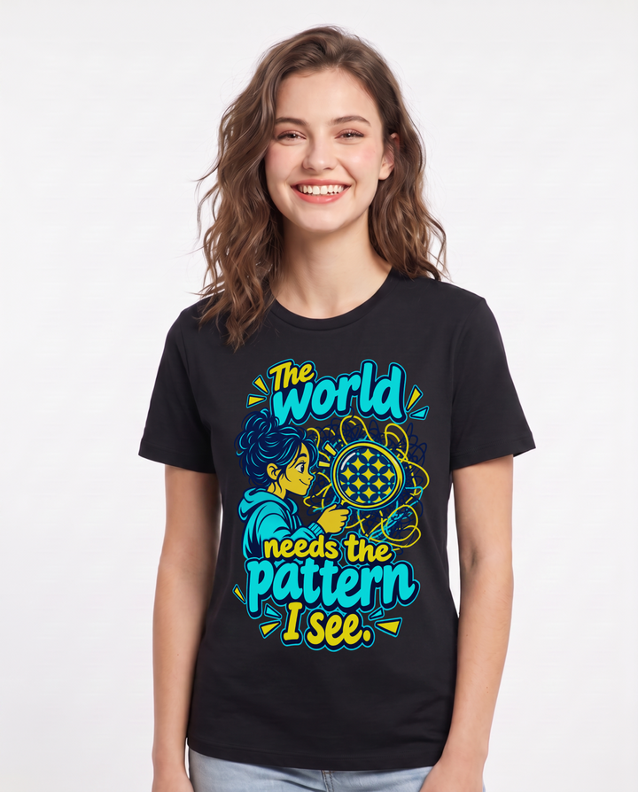 Neurodiversity Black T-Shirt for Women – Everyday Expression Graphic Tee product image 3