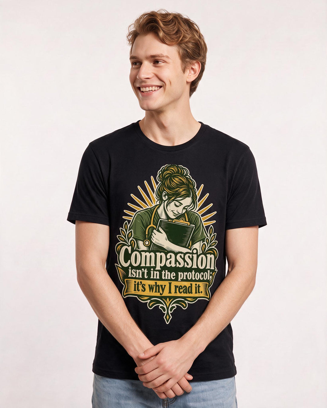 Nurse Black T-Shirt for Men – Nursing Life Graphic Tee product image 1