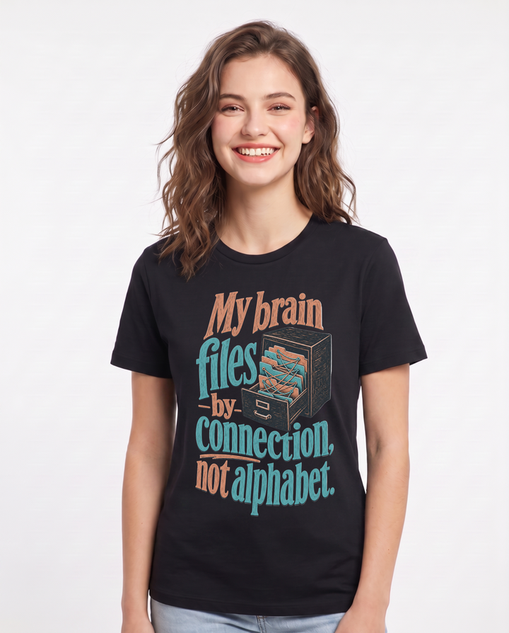 Neurodiversity Black T-Shirt for Women – Everyday Expression Graphic Tee product image 3