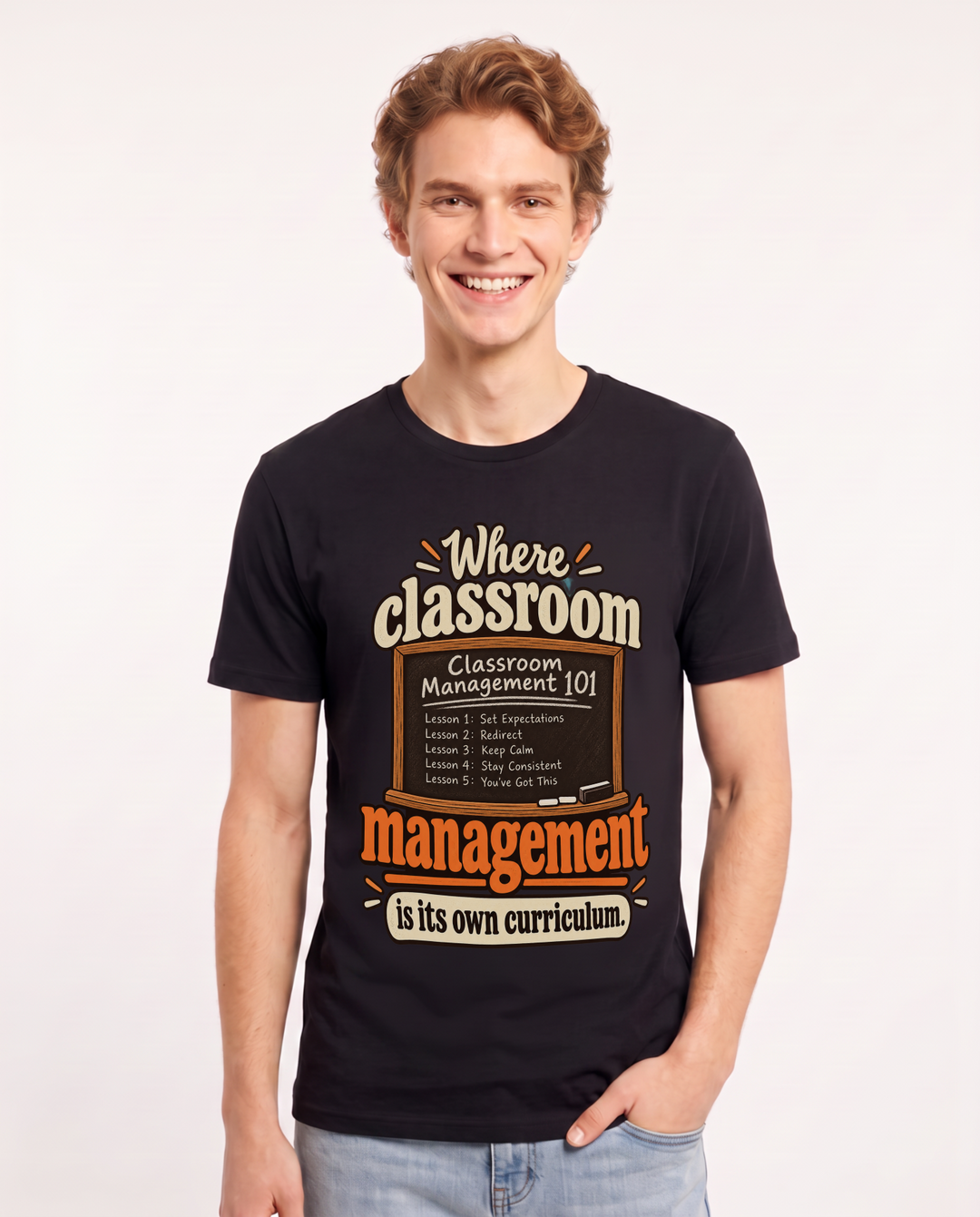 Teacher Black T-Shirt for Men – Everyday Expression Graphic Tee product image 3