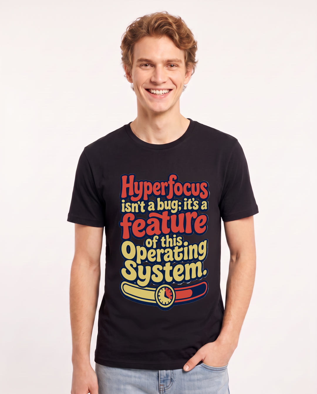 Neurodiversity Black T-Shirt for Men – Everyday Expression Graphic Tee product image 3