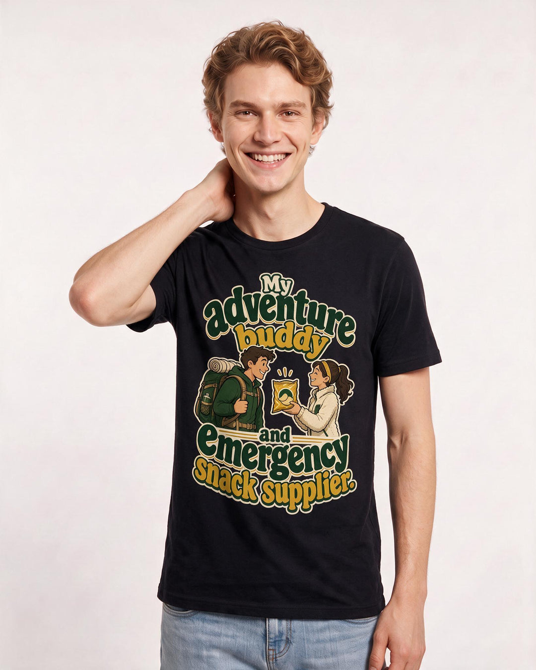 Couples Black T-Shirt for Men – Everyday Expression Graphic Tee product image 1