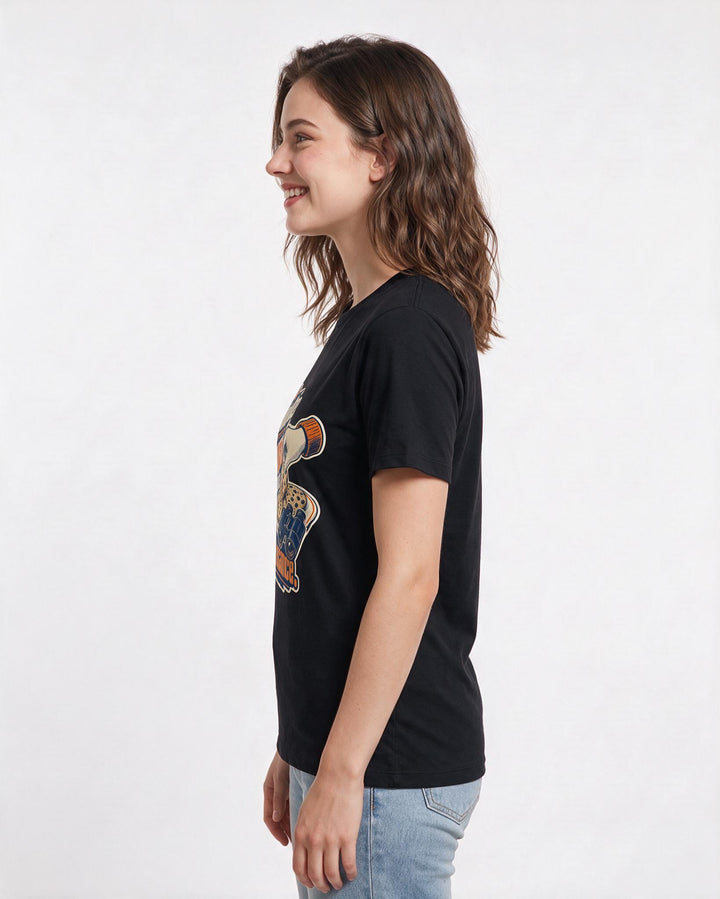 Christmas Black T-Shirt for Women – Holiday Theme Graphic Tee product image 2
