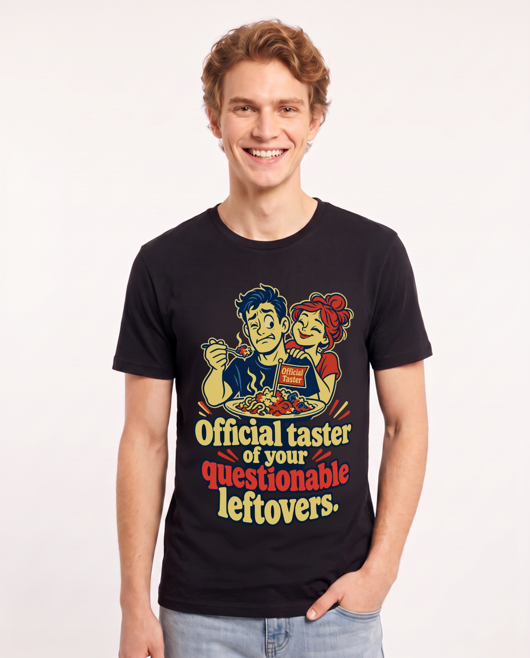 Couples Black T-Shirt for Men – Everyday Expression Graphic Tee product image 3