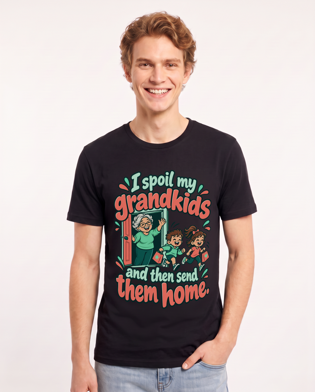 Grandparent Black T-Shirt for Men – Everyday Expression Graphic Tee product image 3