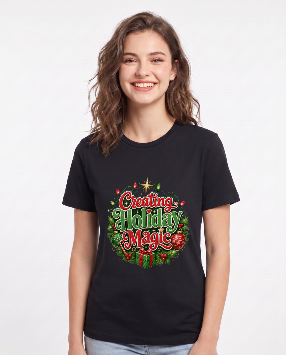 Creating Holiday Magic Women's Black T-Shirt product image 2
