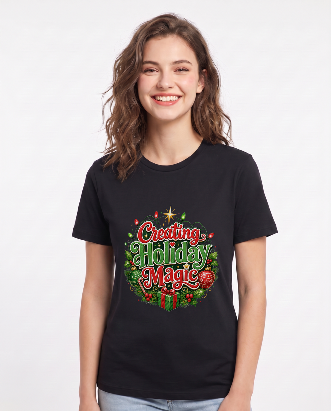 Creating Holiday Magic Women's Black T-Shirt product image 2