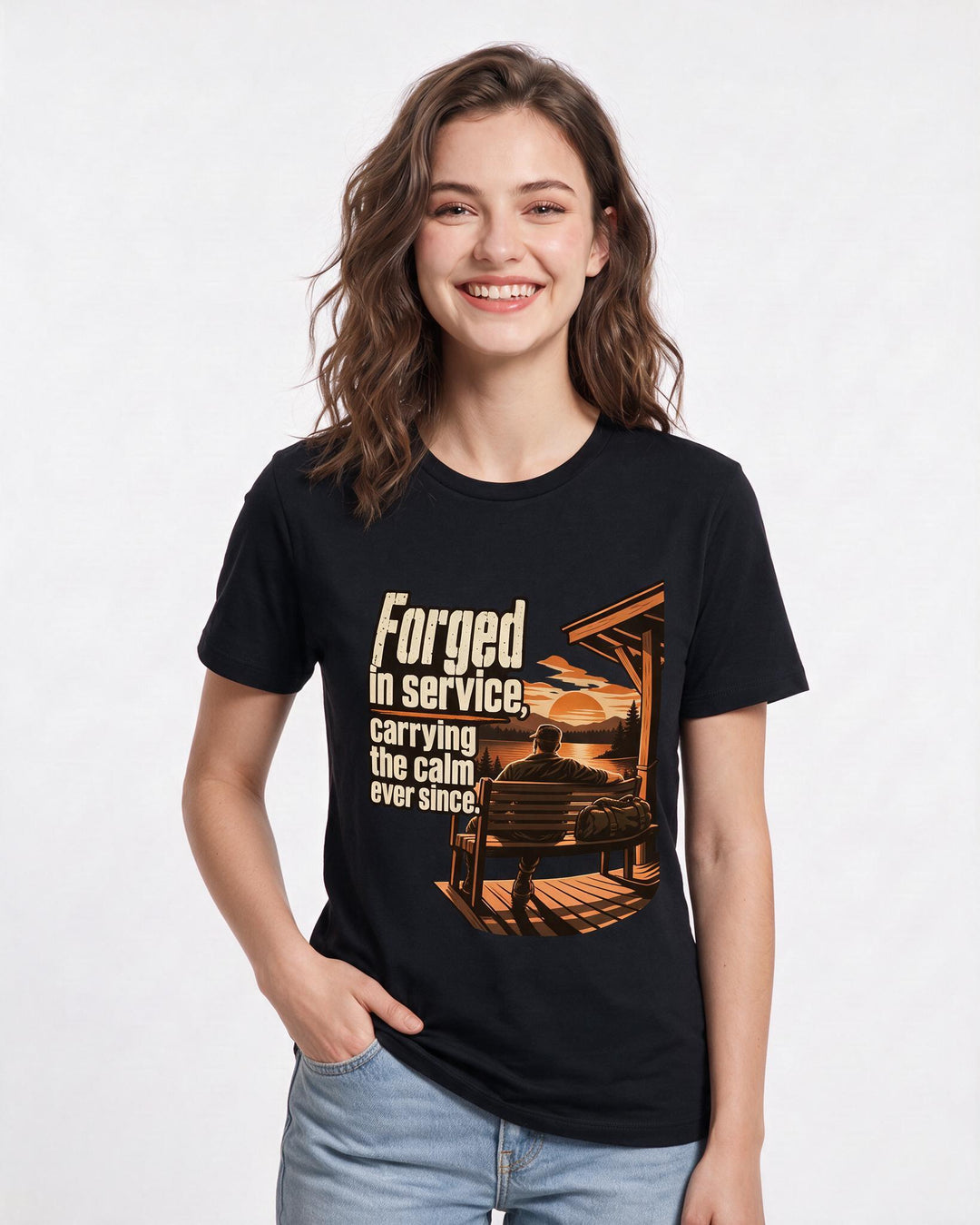 Veteran Black T-Shirt for Women – Everyday Expression Graphic Tee product image 1