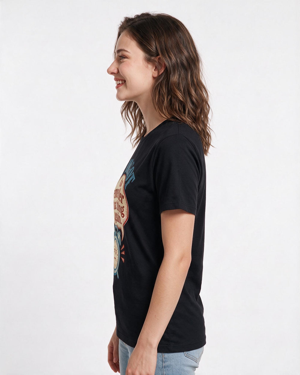 Graphic Women's Black T-Shirt - I forgot to remember that thing again. product image 2