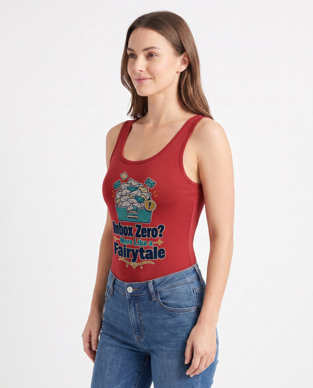 Inbox Zero? More Like A Fairytale Sleeveless Tank Bodysuit mockup 2