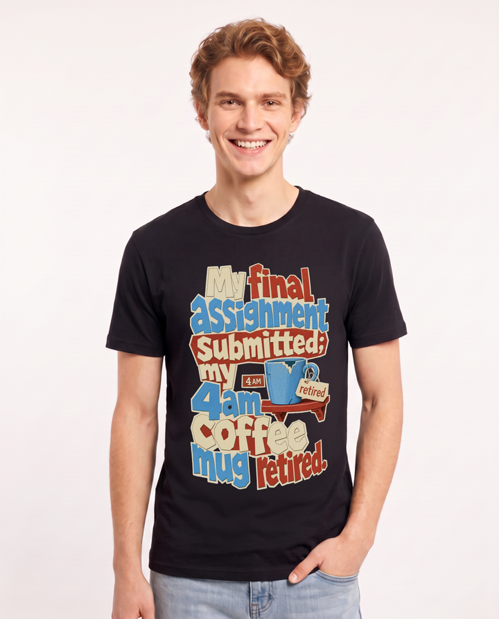Graduation Black T-Shirt for Men – Everyday Expression Graphic Tee product image 1