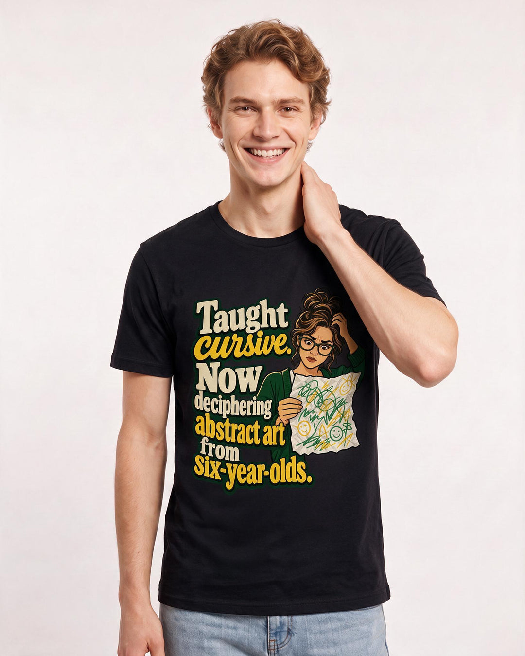 Teacher Black T-Shirt for Men – Everyday Expression Graphic Tee product image 1