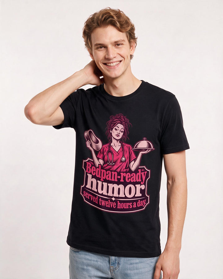 Nurse Black T-Shirt for Men – Nursing Life Graphic Tee product image 1