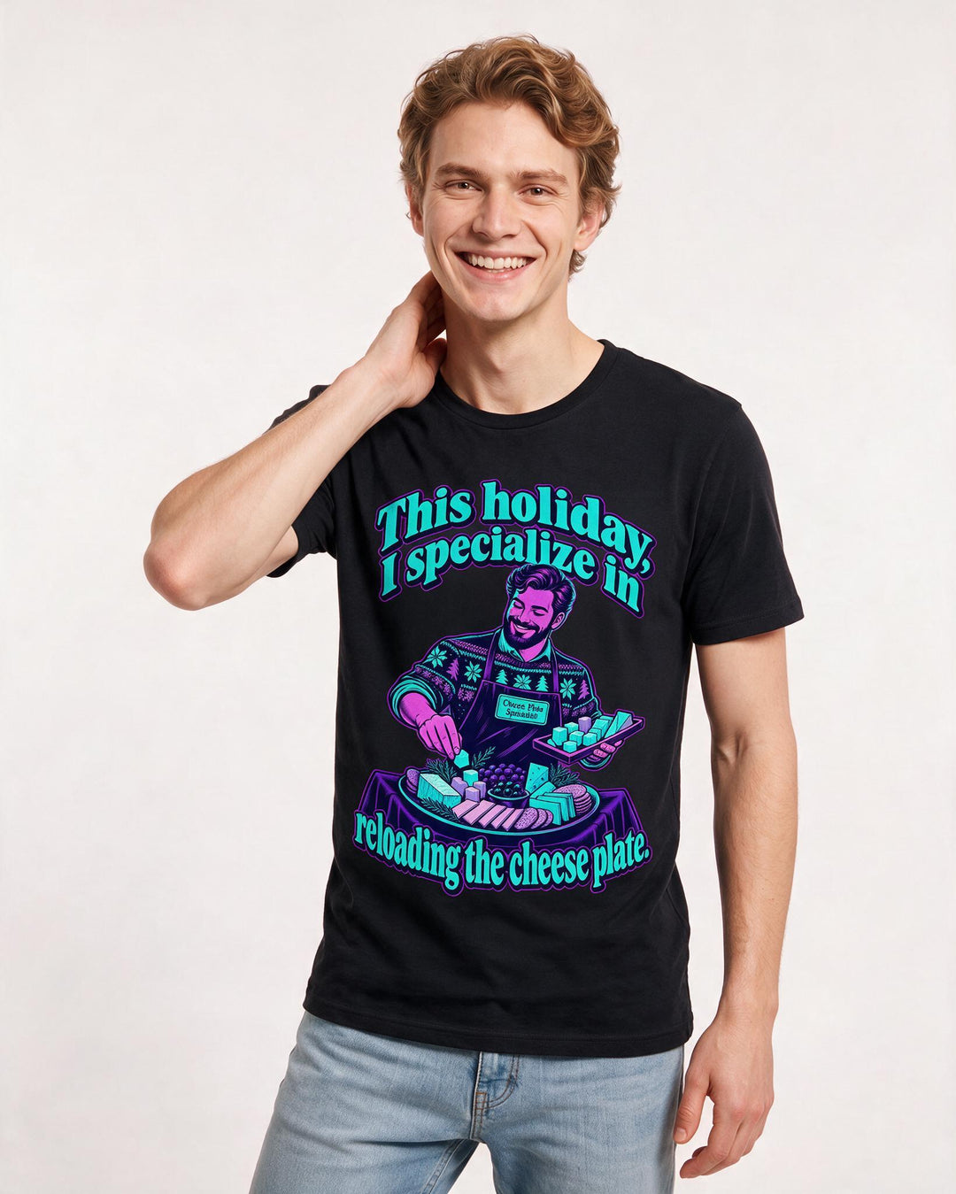 Christmas Black T-Shirt for Men – Holiday Theme Graphic Tee product image 1