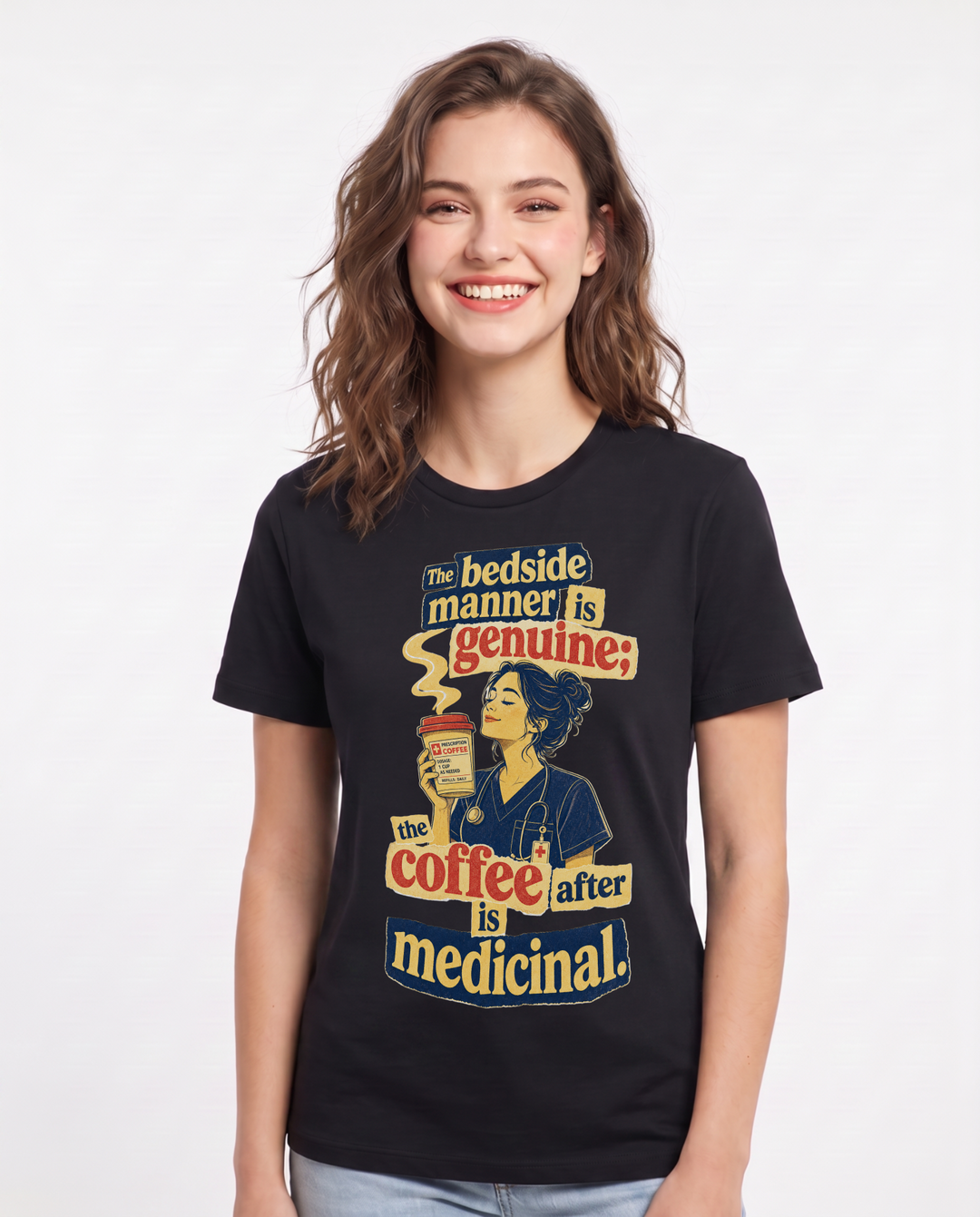 Nurse Black T-Shirt for Women – Nursing Life Graphic Tee product image 3