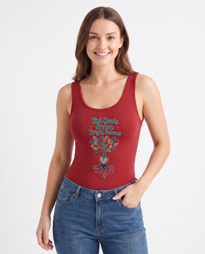 Kind Hearts Nurture Bright Futures Sleeveless Tank Bodysuit mockup 1