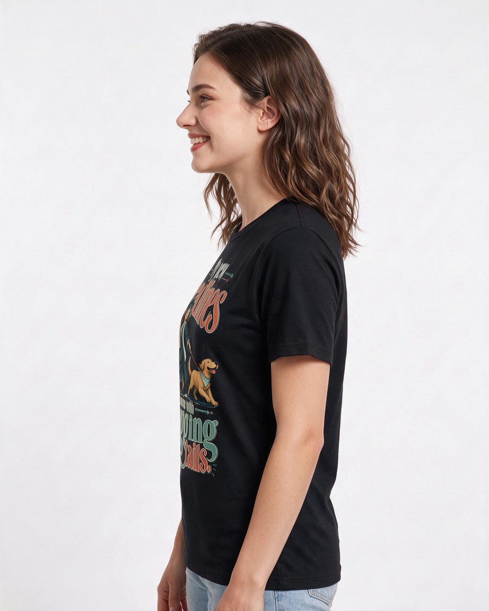 Graduation Women's Black T-Shirt – My new deadlines come with wagging product image 2