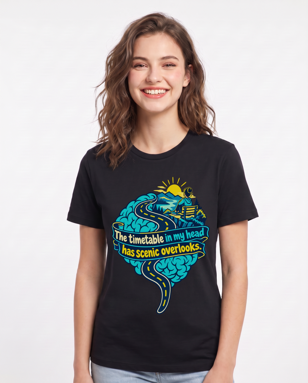 Neurodiversity Black T-Shirt for Women – Everyday Expression Graphic Tee product image 3