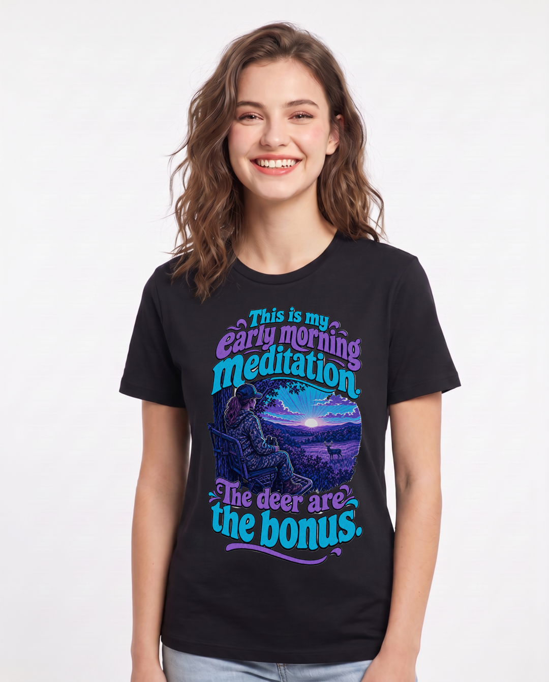 Hunting Black T-Shirt for Women – Everyday Expression Graphic Tee product image 3