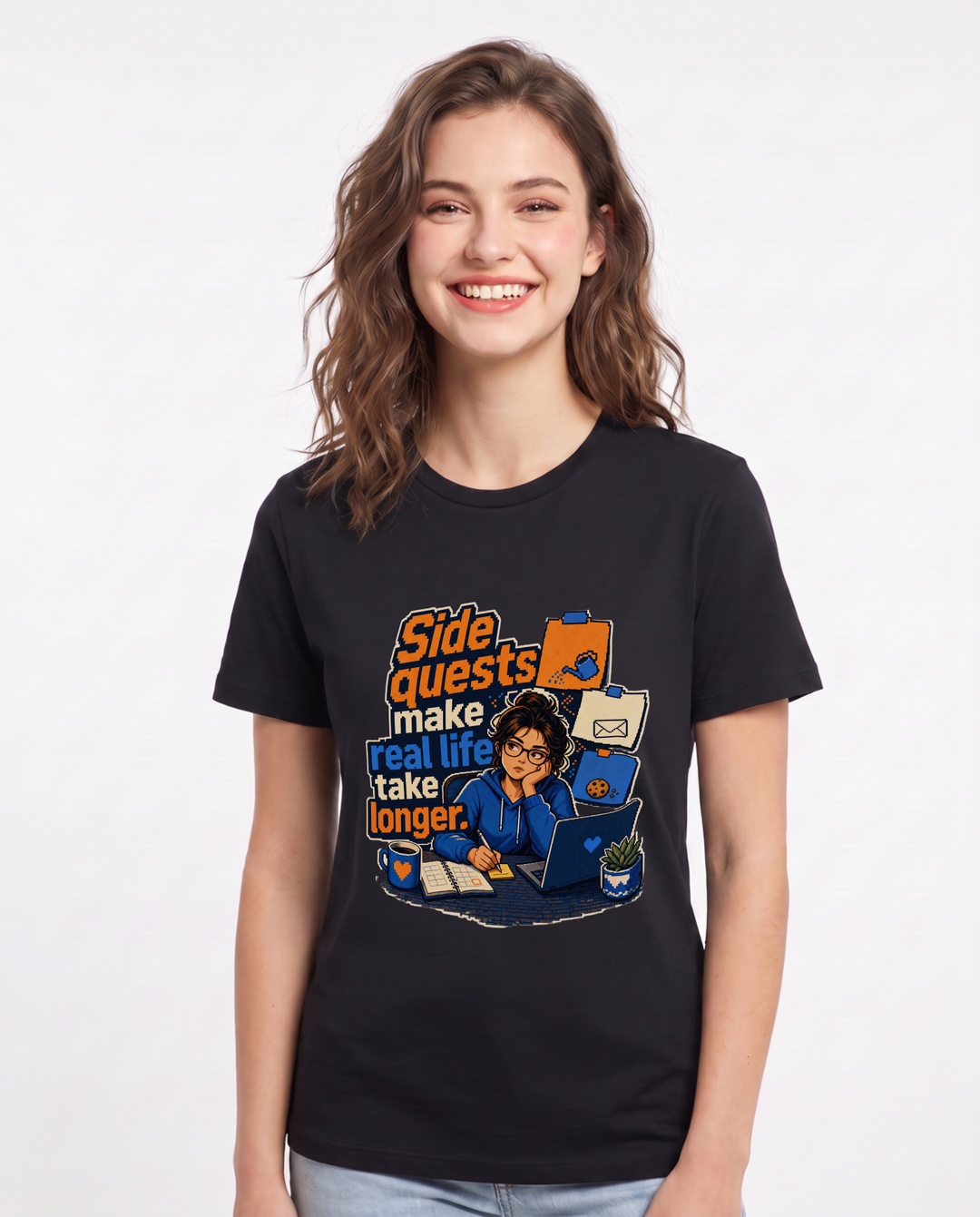 Gaming Black T-Shirt for Women – Game Night Graphic Tee product image 3