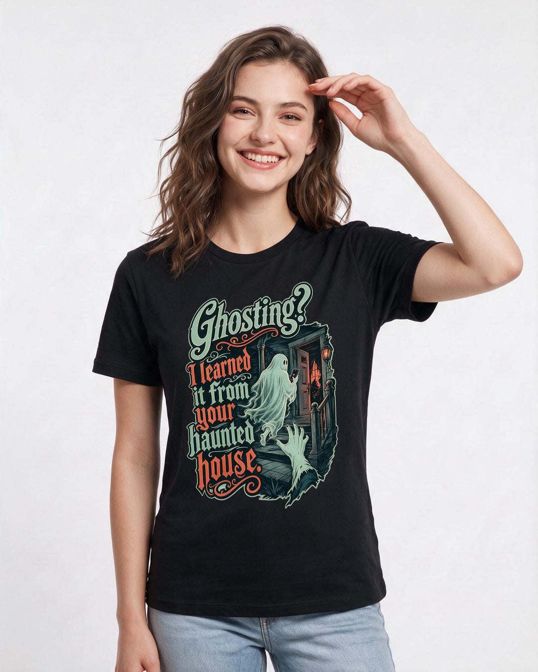 Halloween Black T-Shirt for Women – Halloween Theme Graphic Tee product image 1