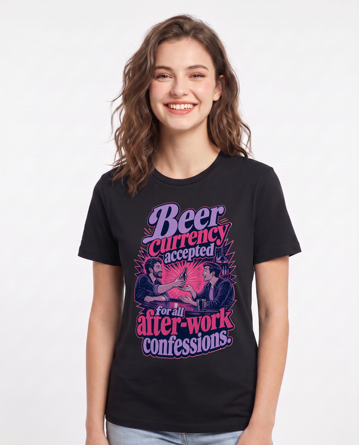 Beer Black T-Shirt for Women – Everyday Expression Graphic Tee product image 3